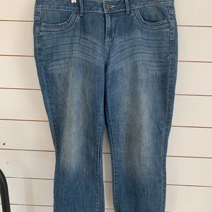Simply Vera Wang Light Distressed Jeans Straight Leg Size 14